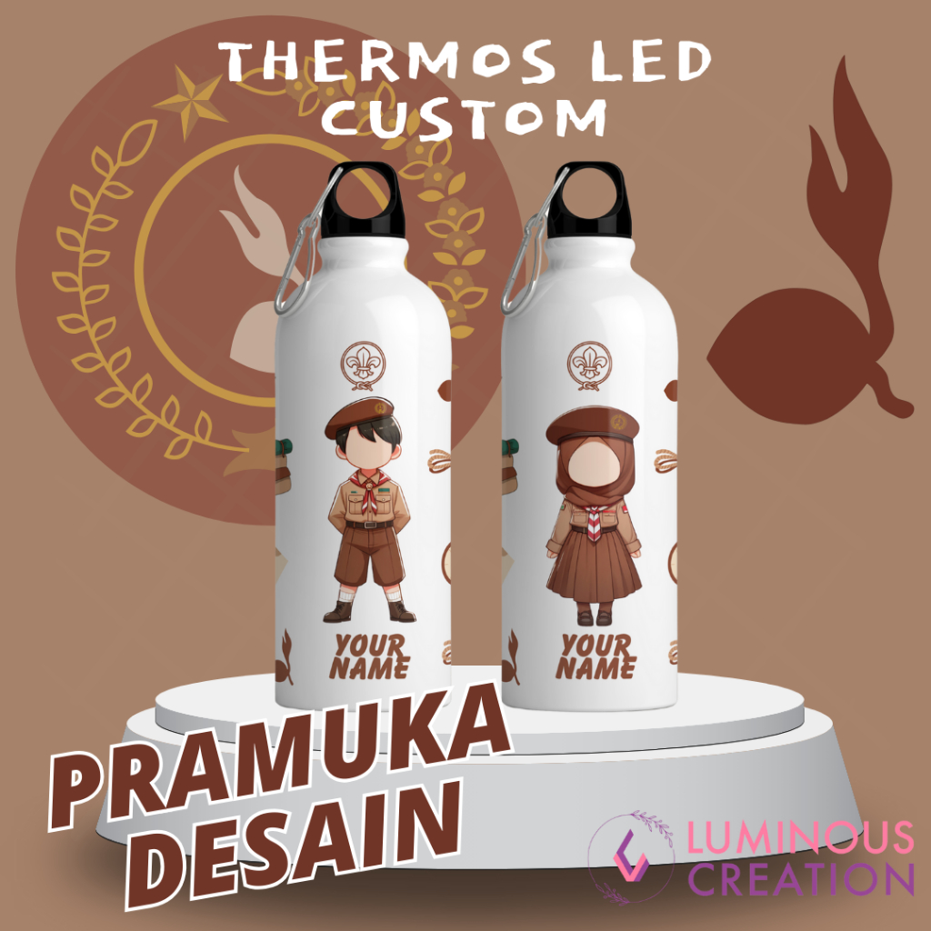 Botol Tumbler Custom Gift Sablon Souvenir + Box Pramuka