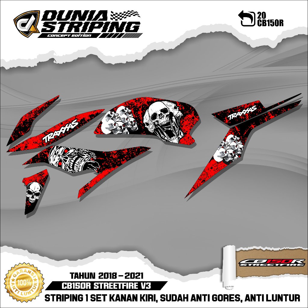 Striping Stiker Lis Variasi CB150R NEW Streetfire 2018/2019/2020
