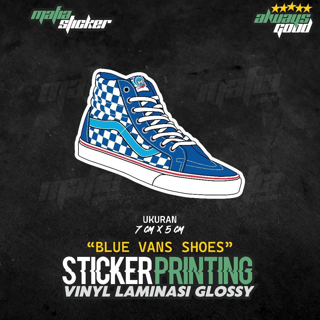 

STICKER/STIKER PRINT CUT ESTHETIC LUCU BLUE VANS SHOES