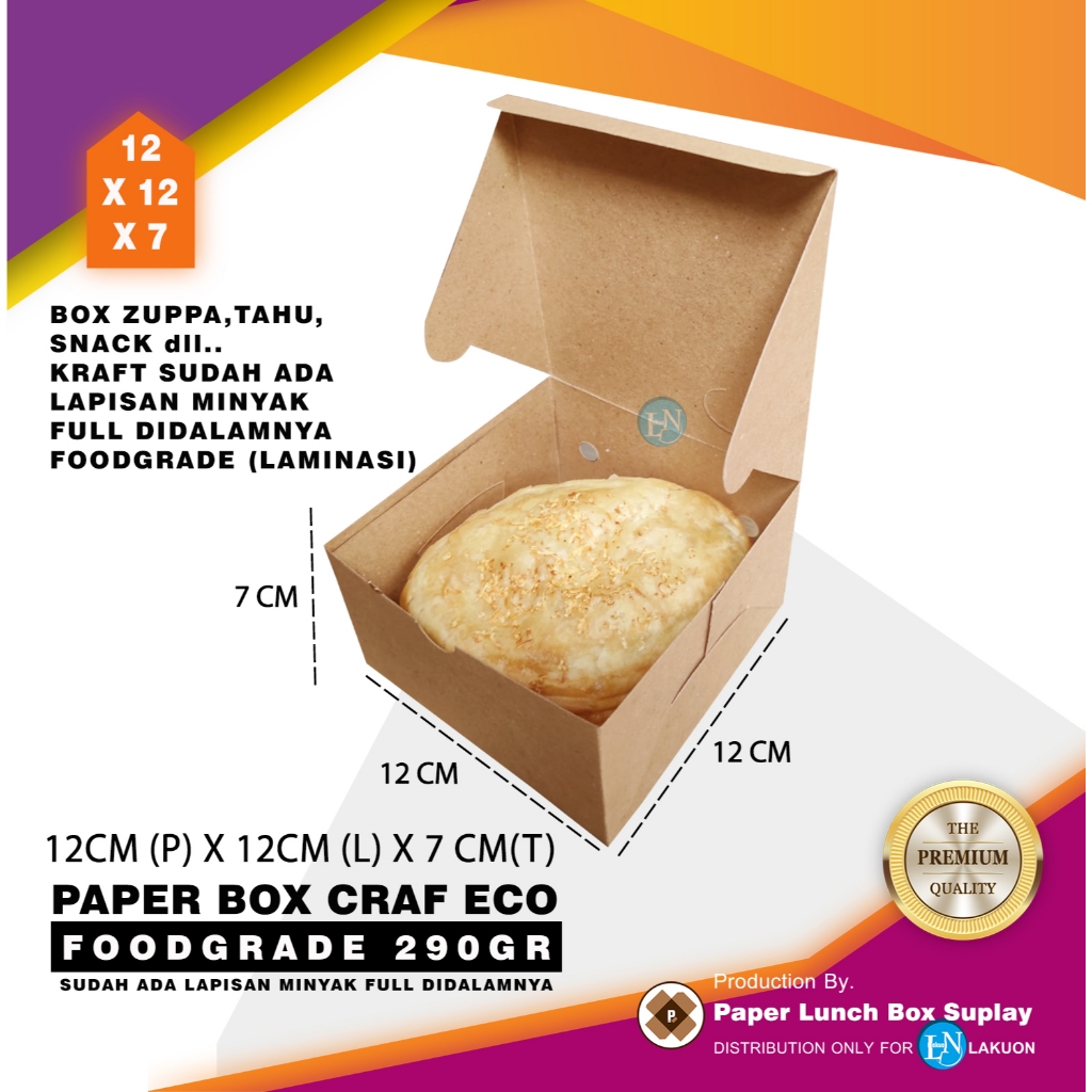ZUPPA BOX  12X12X7CM SNACK TAHU GORENG PAPER CRAFT FOODGRADE KEMASAN MAKANAN GROSIR