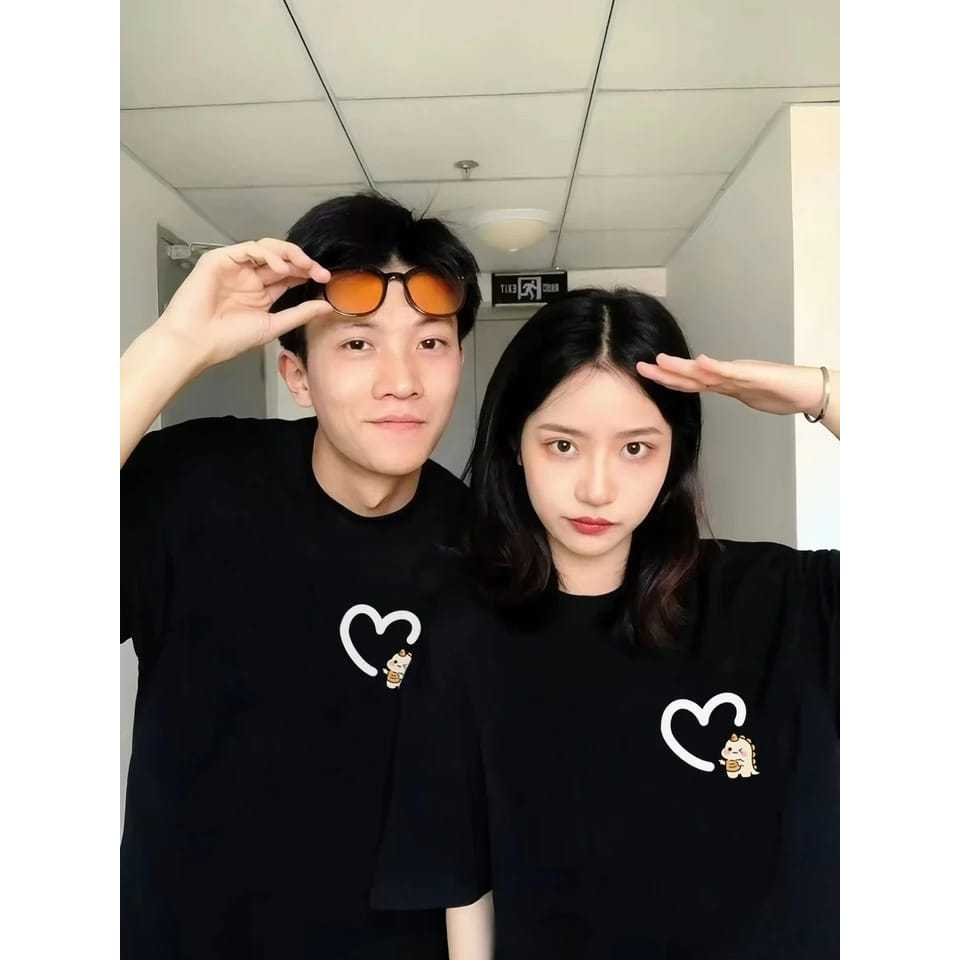 COD-BAJU COUPLE PASANGAN LENGAN PENDEK/LOVE/COUPLE PASANGAN MOTIF SABLON/COUPLE BARENG PACAR/KAOS CO