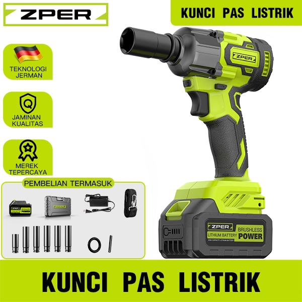 ZPER Cordless Impact Wrench Brushless impact baterai wrench Mobil Mesin Bor Untuk Baut 680N ZP013