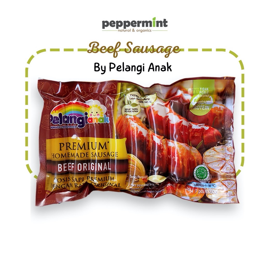 

Pelangi Anak Sosis Beef (360 gr) / Sosis Gluten Free Egg Free