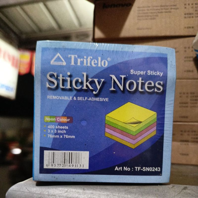 

post it trafelo sticky notes 3x3 inch warna 400 shet 1 pcs
