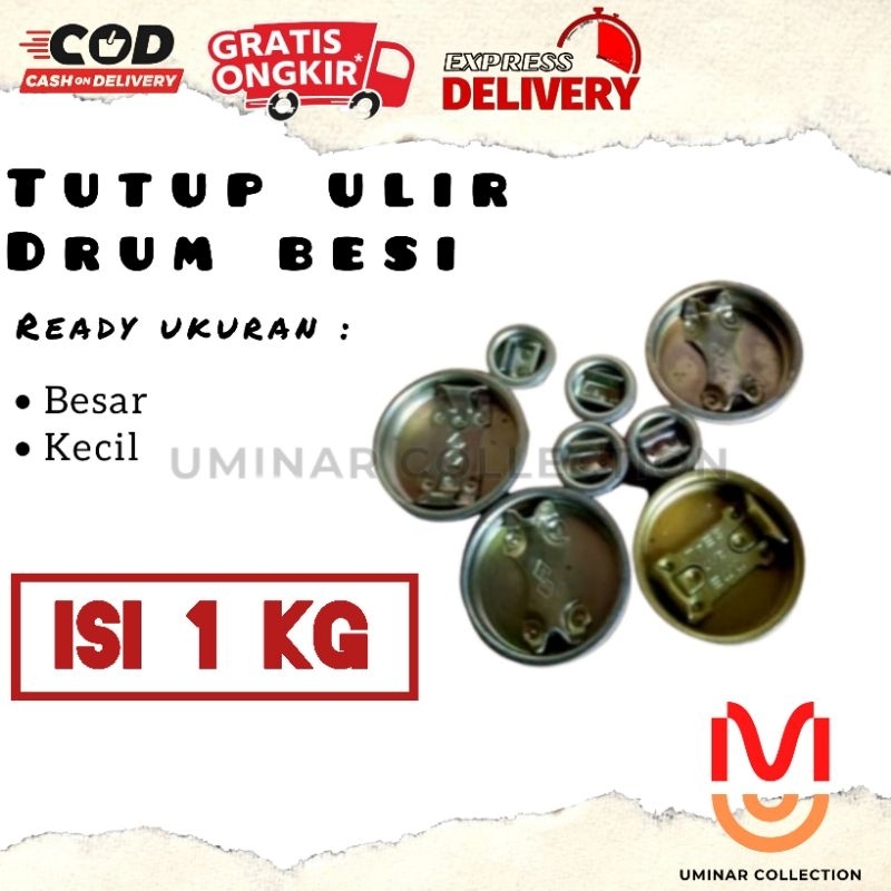 (Isi 1 KG) Tutup Drum Besi | Tutup Ulir Drum Besi Bekas Sepasang Besar dan Kecil TERMURAH