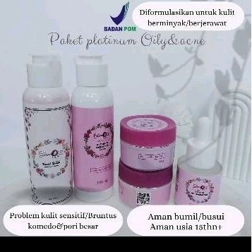 glamor skincare BPOM paket platinum oily skin