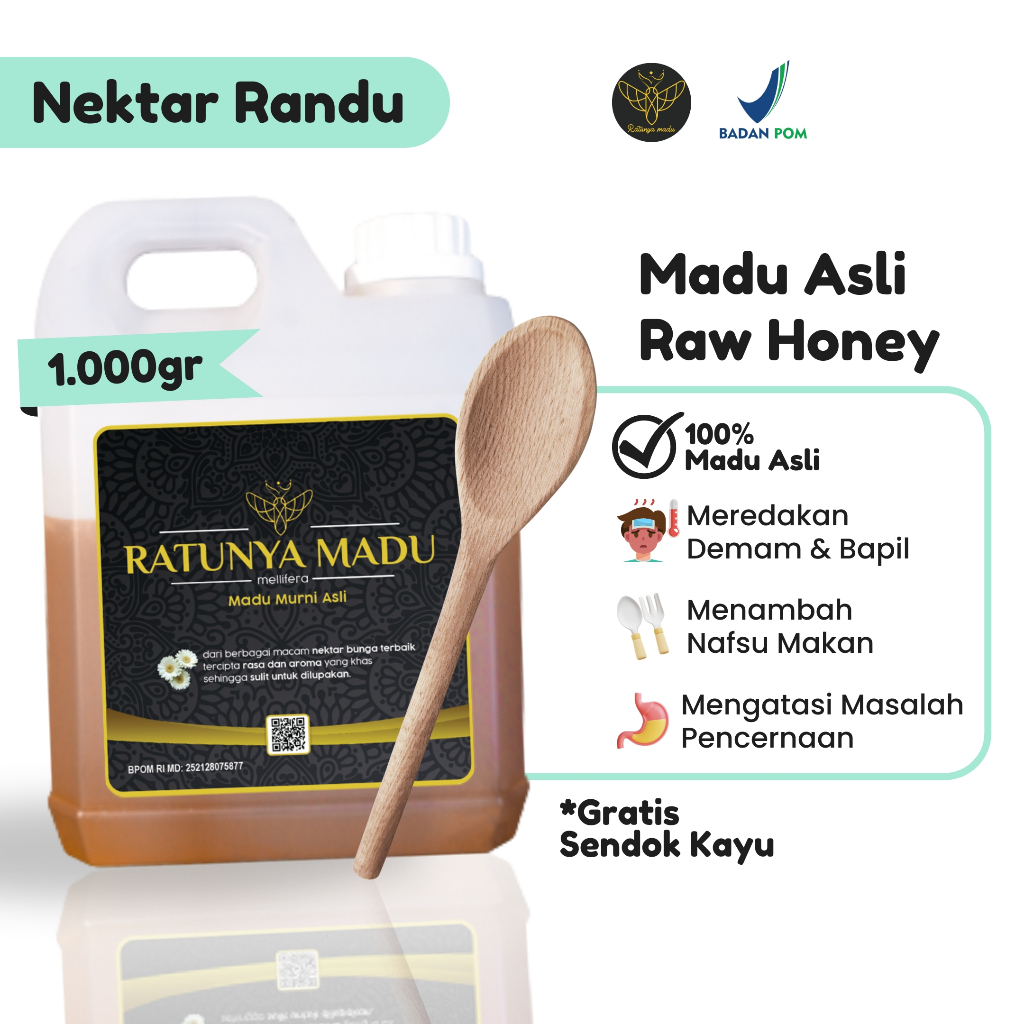 

Ratunya Madu - Madu Randu Murni Asli 1KG - Natural Raw Honey Original