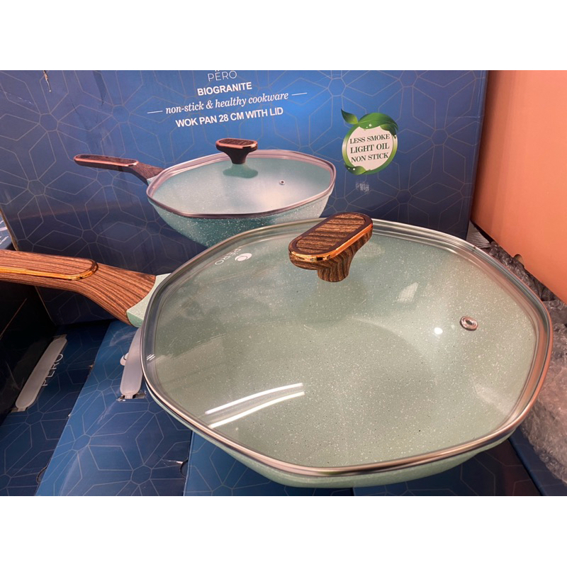 PERO WOKPAN 28cm segi 8 + series tutup kaca