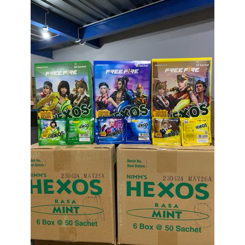 

Permen Hexos Lemon mint, Original Mint, dan Barley Mint.