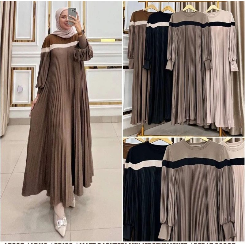 GAMIS PLISKET ORI ZARA BAHAN KAOS IMPORT PREMIUM ELEGANT // FADILA DRESS JERSEY MIX COMBED PLISKET