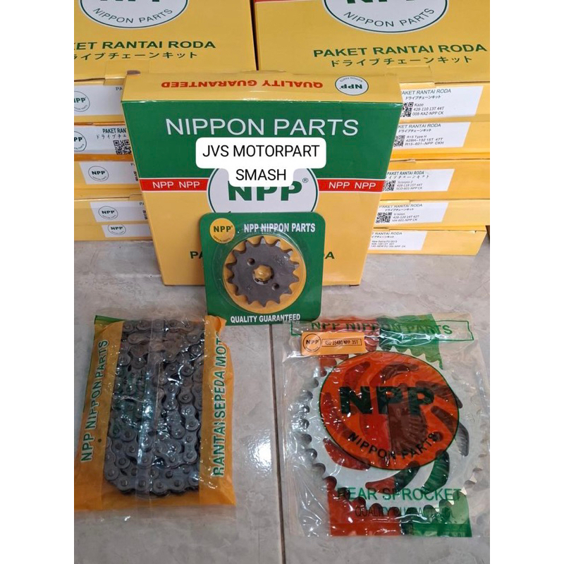 JVS- Gear set SMASH Gir set rantai roda 428 / Gearset / Rantai gir / Rantai Roda Kit NPP ORIGINAL