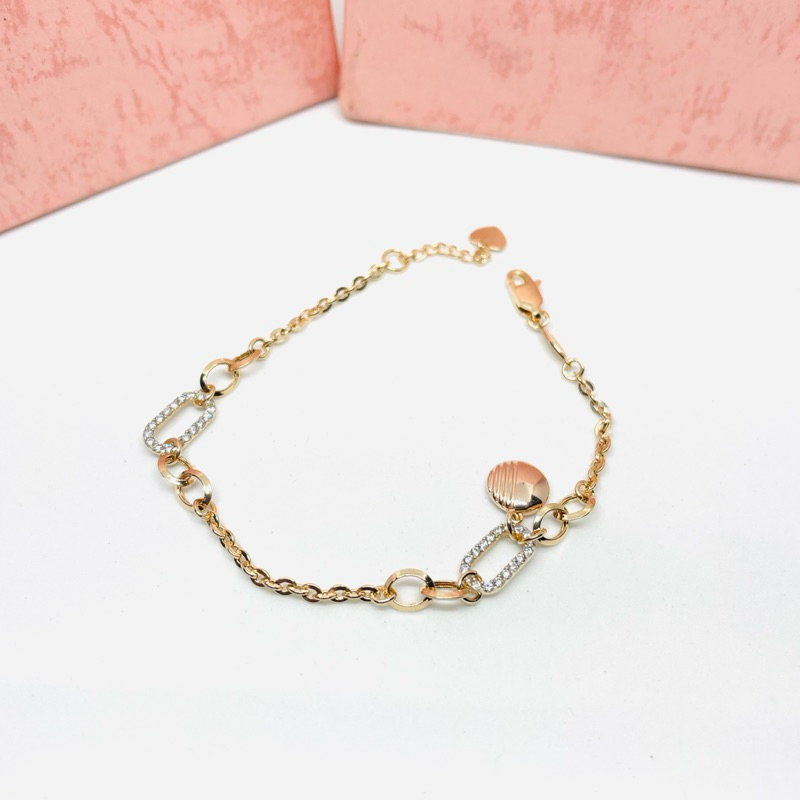 Gelang rantai fancy Emas asli kadar 300 hwt