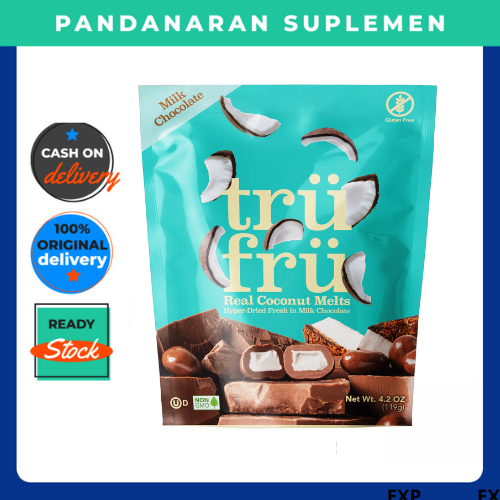 

Trufru Milk Chocolate Real Coconut Melts 119 Gr Buah Kelapa dengan Dark Coklat - Gluten Free