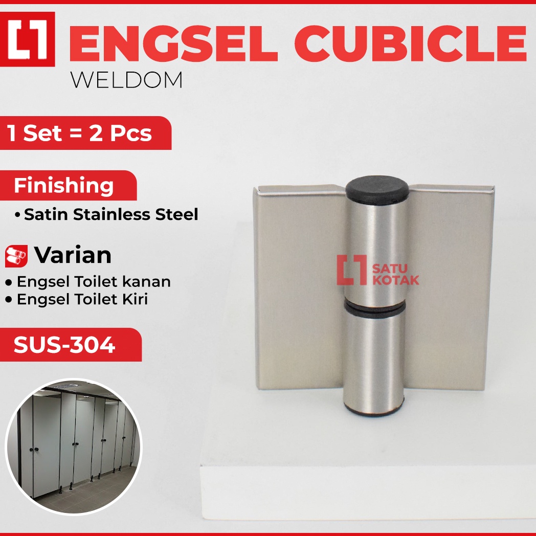 Top Produk Engsel Cubicle Stainless Pintu Toilet Kamar Mandi Partisi Weldom