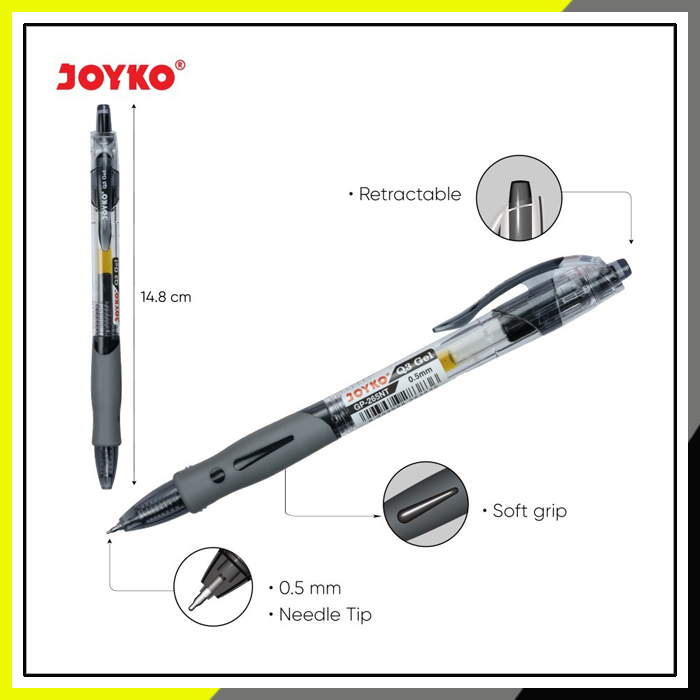 

Pulpen Gel PEN Joyko Q Gel HITAM 0.5 mm murah grosir