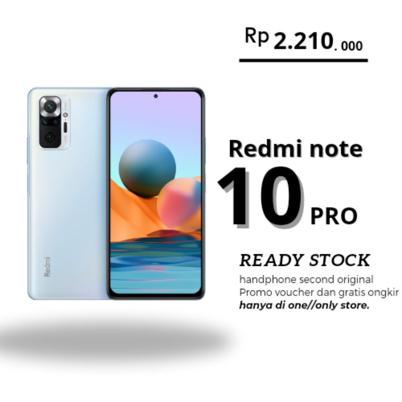 Hp Second Redmi Note 10 Pro Original Garansi Tam Siap Pakai