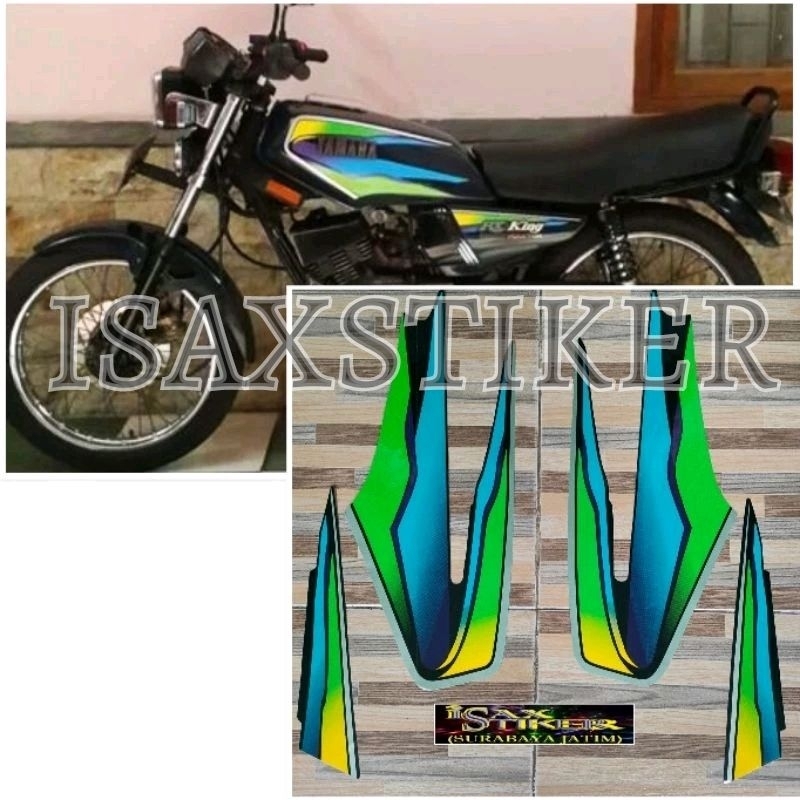 striping original Yamaha RX KING hitam hijau tahun 1999