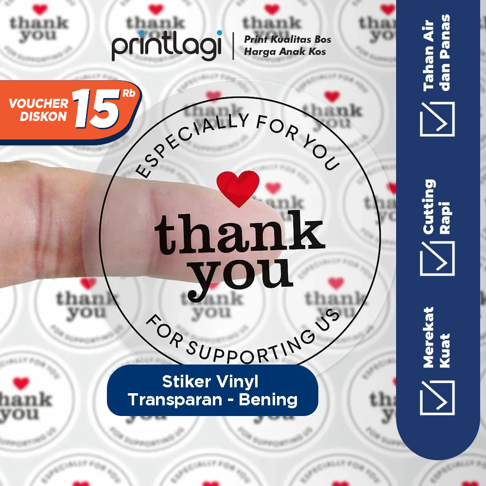 

Cetak Stiker Transparan / Sticker Custom Vinyl Transparan / Sticker Gelas Minuman / Stiker Botol