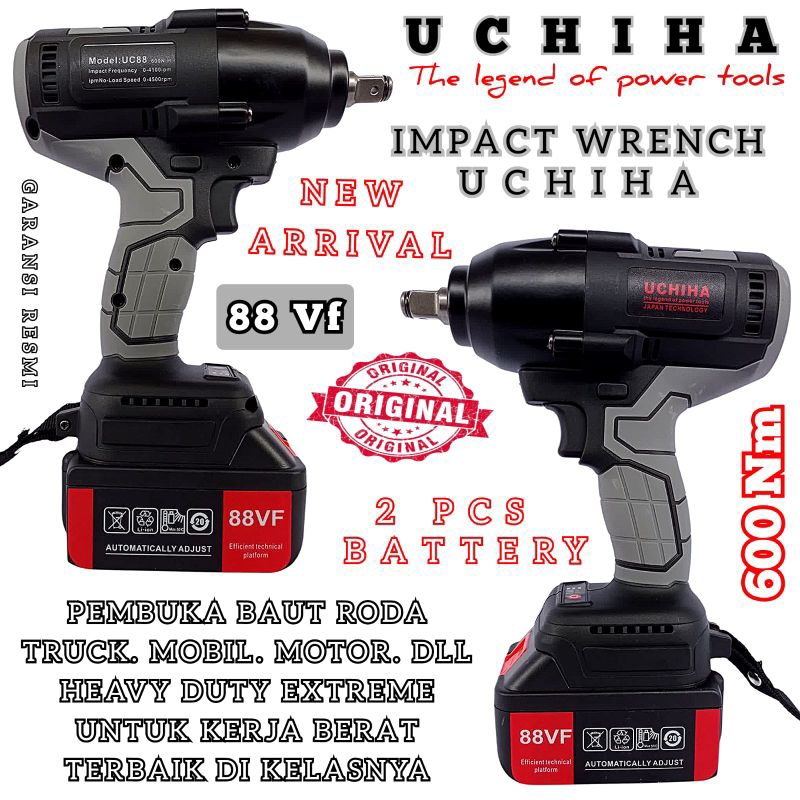 UCHIHA UC-88VF 600Nm impact wrench brushless motor (cocok untuk sepeda motor dan mobil)