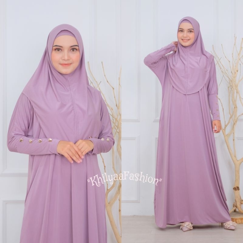 KhilyaaQueen-GAMIS MECCA (SET HIJAB) DAILY BEST SELLER / ABAYA SYAR'I WANITA TERBARU MATT JERSEY BAL