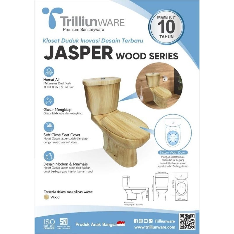 KLOSET DUDUK SIRAM OTOMATIS TRILLIUN KLOSET DUDUK TRILLIUN KLOSET