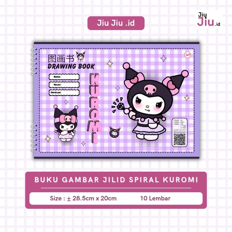 

JiuJiu.id | BUKU GAMBAR / DRAWING BOOK KARAKTER SANRIO A4 TIPIS - Jilid Kawat Spiral - KUROMI UNGU