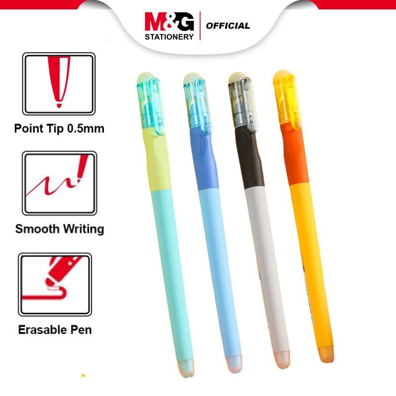 

M&G Stick Erasable Gel Pen with Ergonomic soft rubber grip 0.5mm Black