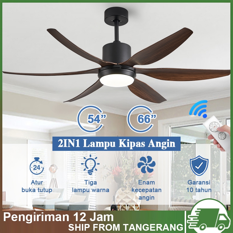 【Garansi 10 tahun】Lampu kipas angin lampu kipas angin gantung plafon lampu kipas 6 kecepatan ukuran 