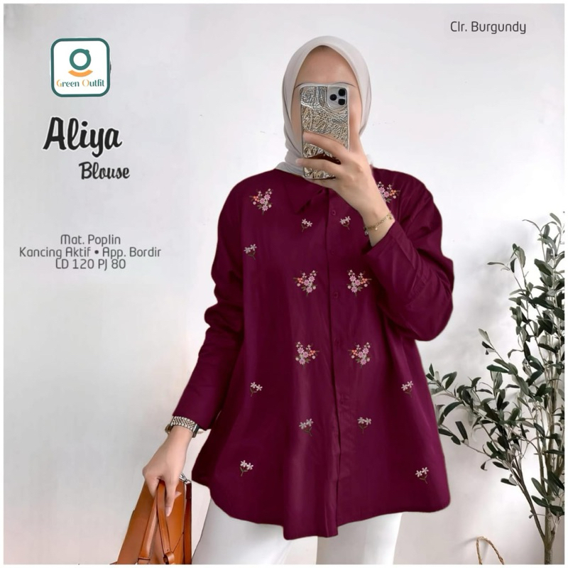 Aliya Blouse // Atasan Kemeja Wanita Bordir Bunga Kecil -Kecil