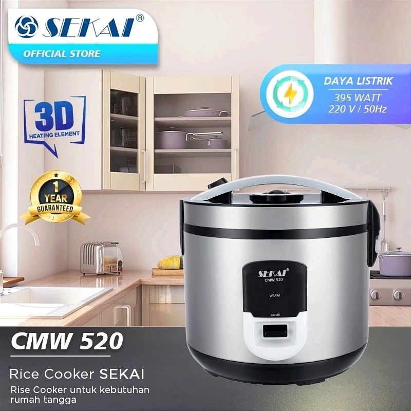 Rice cooker sekai 1,8 liter cmw 520 cmw 519 3in1 / magic com sekai CMW 520 / Sekai CMW 520 / 519 / 5