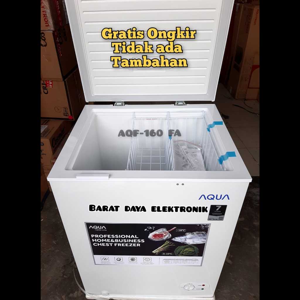 Chest Freezer  Aqua Japan AQF-160 Freezer Box Lemari Pembeku Makanan