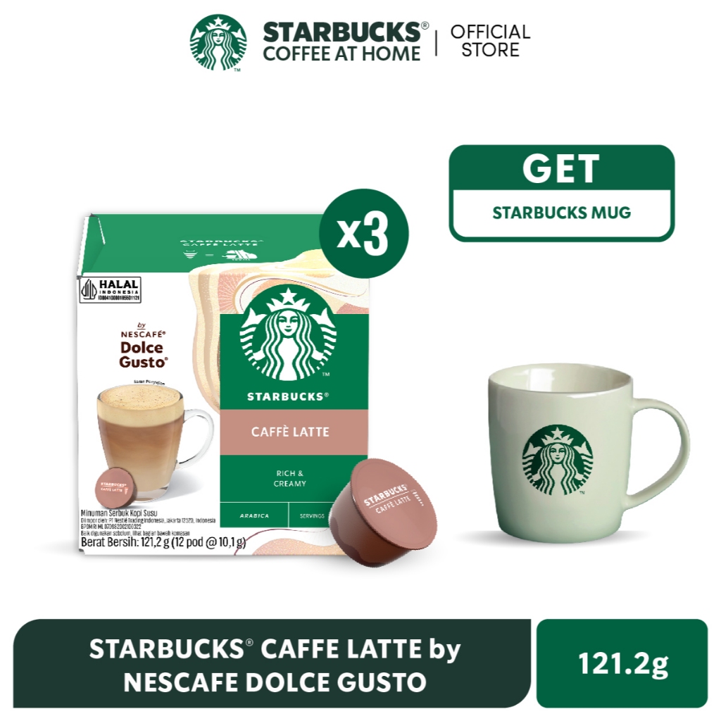 

STARBUCKS® Caffè Latte by NESCAFE DOLCE GUSTO (3x12 caps) GET GIFT