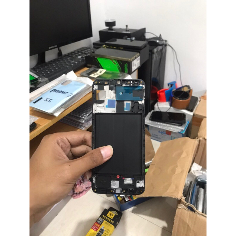 Frame Samsung A50 A505 Tulang Tengah Tatakan Lcd Samsung A50 | Bezel Bazel Samsung A505 Original
