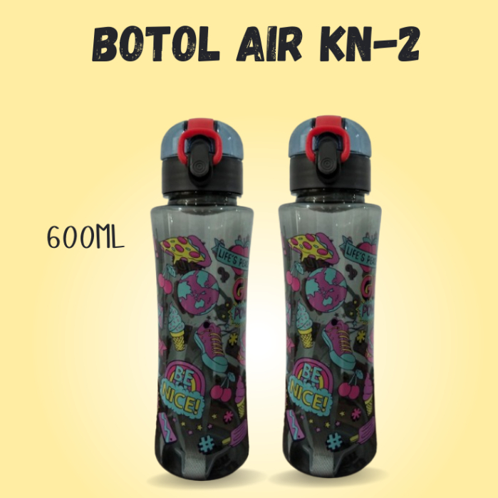 Botol AIR KN -2 600 ML | Botol Minum Lucu | Tempat Minum 600 ML | Tumbler air minum 600 ML