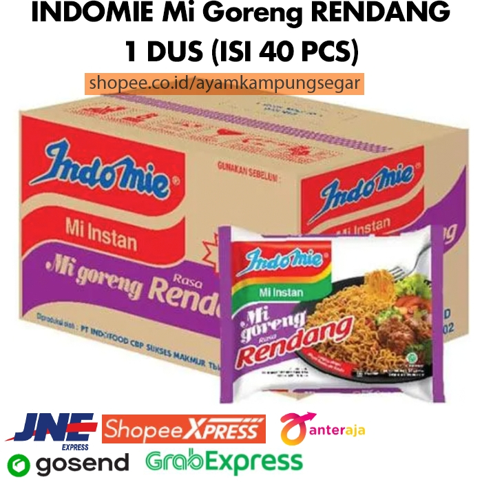 

INDOMIE Mi Goreng RENDANG 1 dus isi 40 indomie rasa rendang