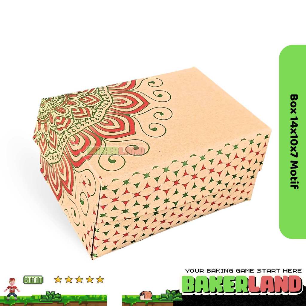 Dus Snack 14x10x7 Motif / Dus Kue / Box Fried Chiken / Dus Fried Chicken / Kemasan Fried Chicken / D