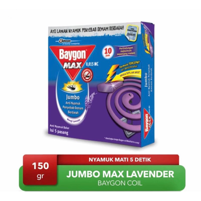 Baygon Max Jumbo Lavender Anti Nyamuk Bakar