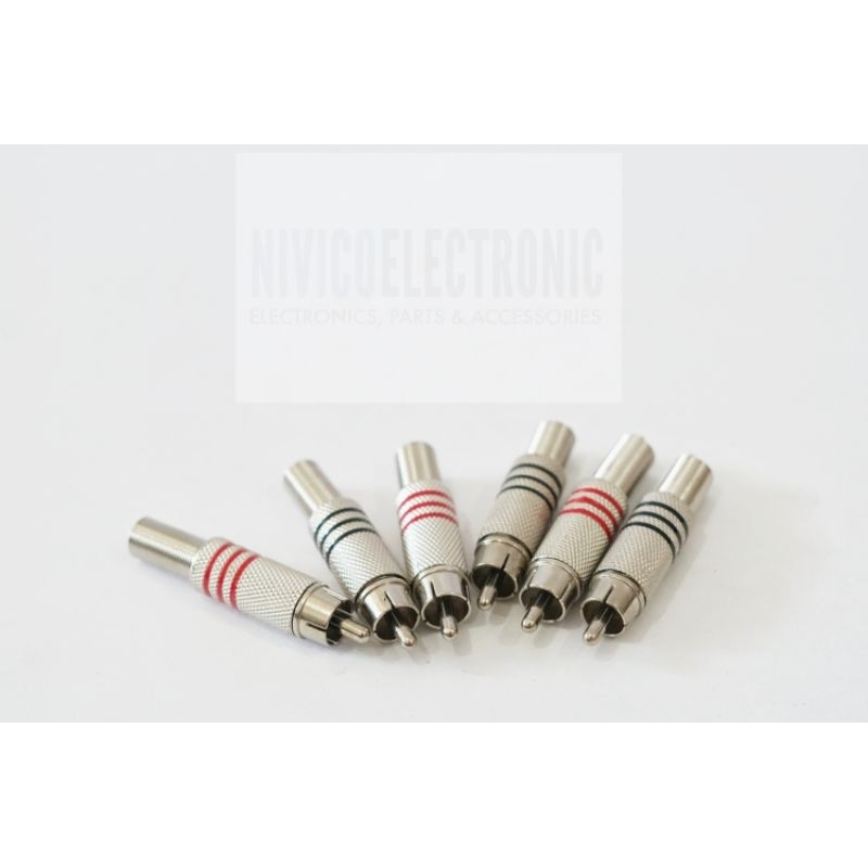 Jack RCA / Jack Audio Male Besi Silver 1 Pasang