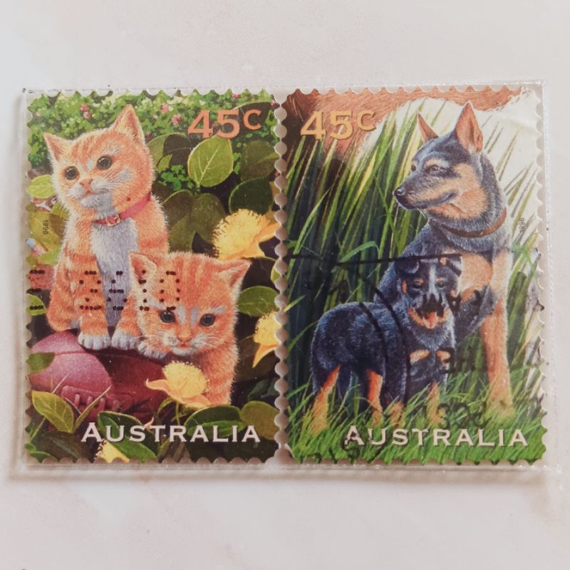 

(AG) Perangko Australia Domestic Animals (1996) Set 2 pcs Used