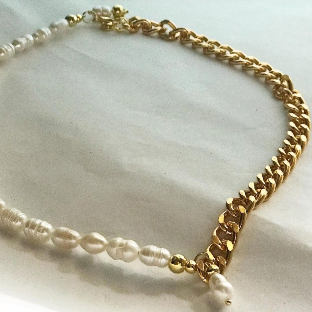 Joanna Necklace Pearl Choker Necklace with Pearl Pendant
