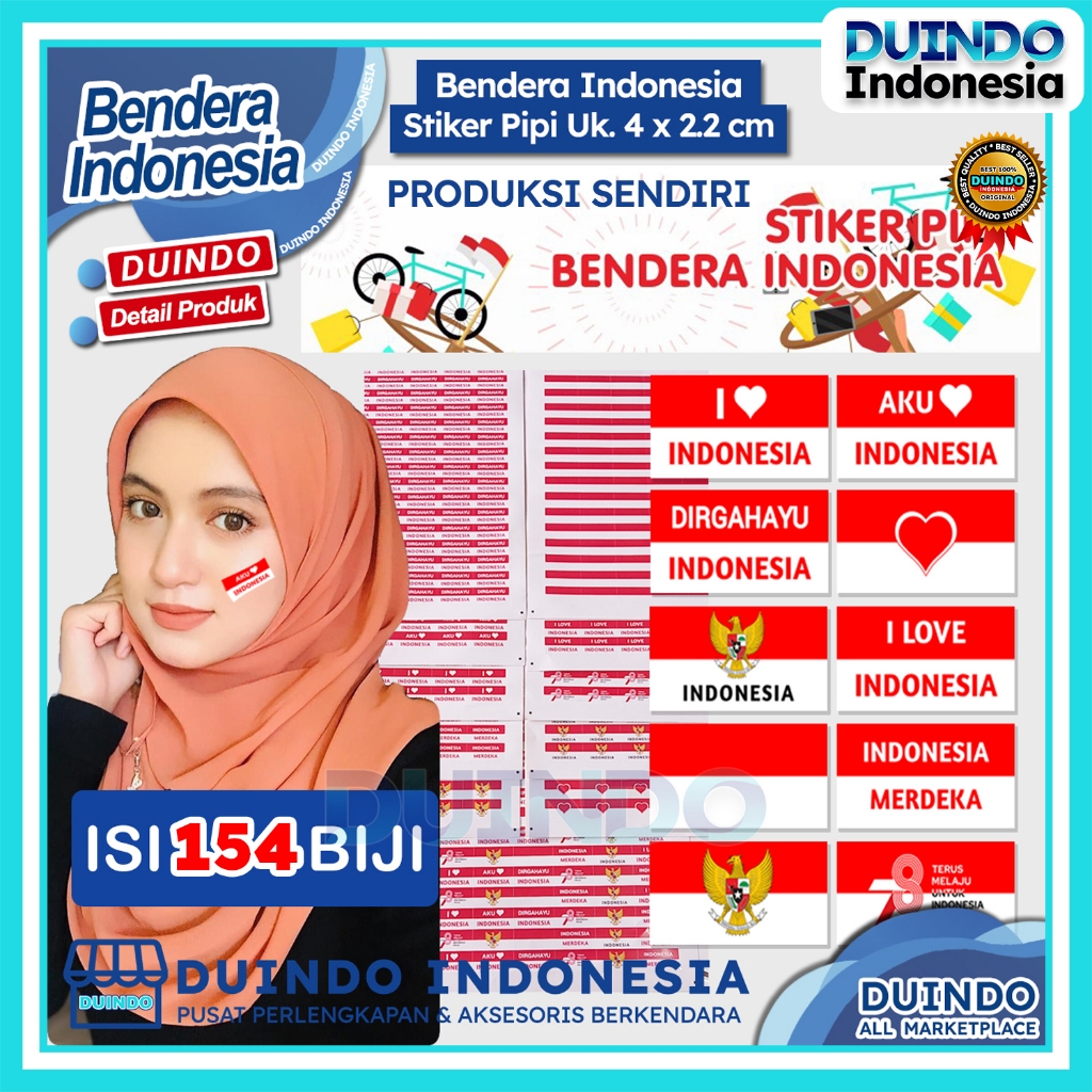 

Duindo - Stiker Pipi Merah Putih Isi 154 Biji 17 Agustus Hut RI Kemerdekaan Ragam Jenis