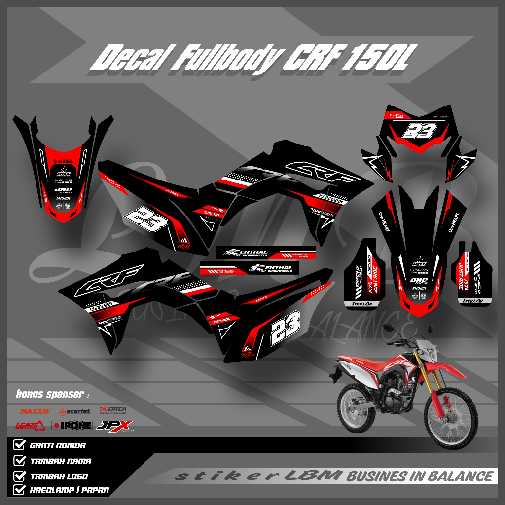 DECAL STIKER FULL BODY CRF 150 L / STICKER CRF 150 L / CRF SUPERMOTO KEREN