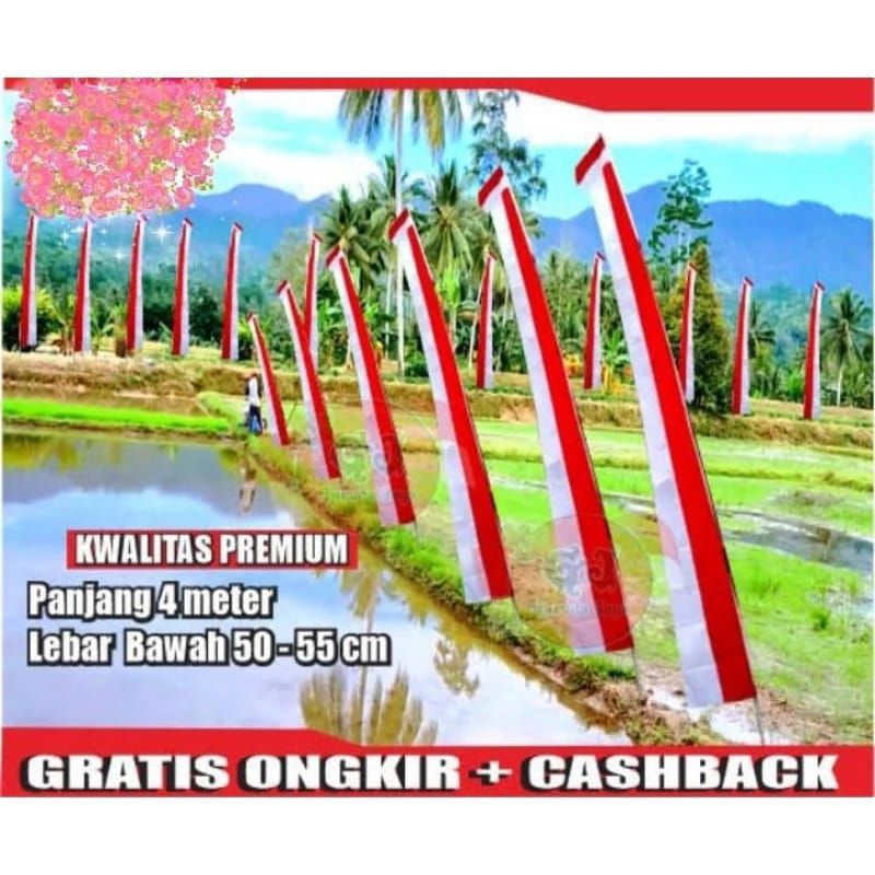 Grosir Umbul-umbul 4,5 m Merah Putih