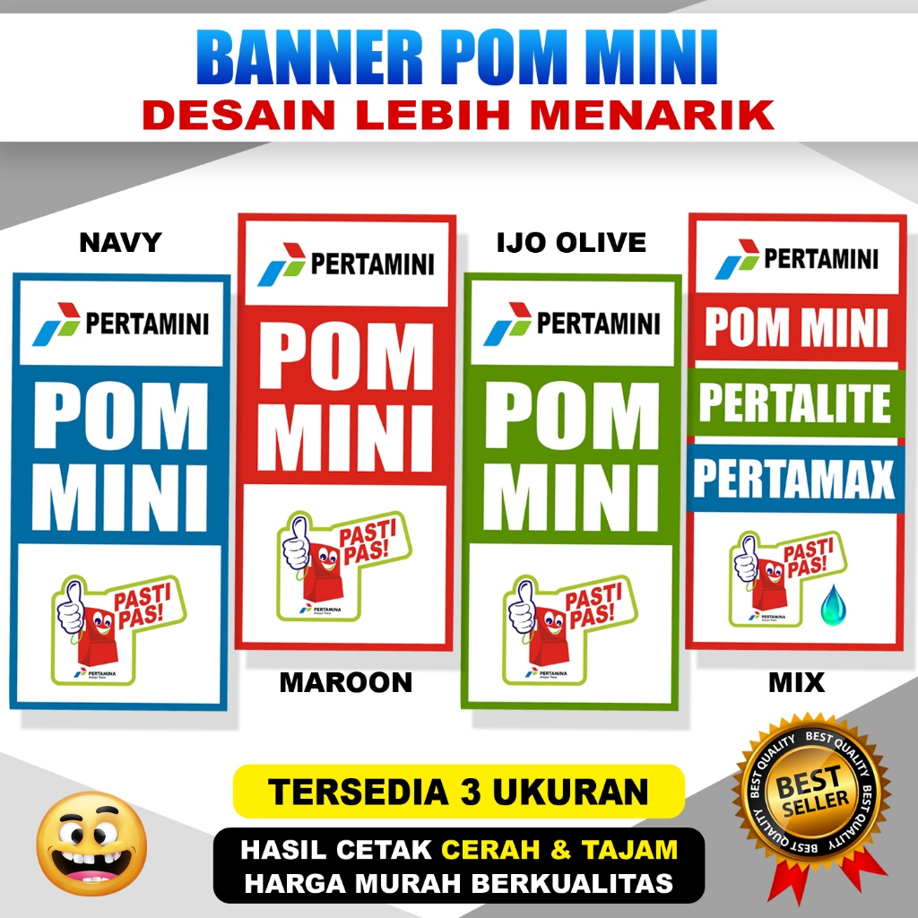 BANNER SPANDUK POM MINI PERTAMINI PERTAMINA TERMURAH