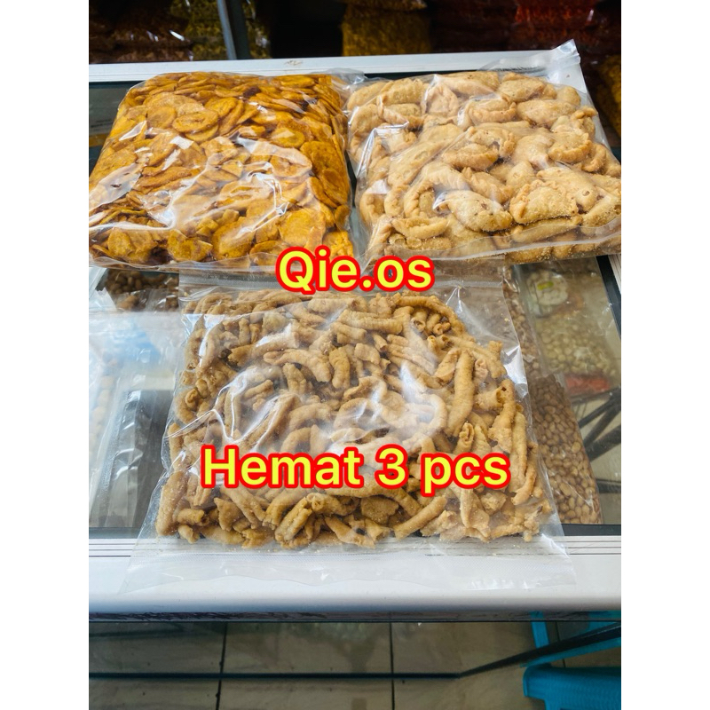 

paket hemat usus pisang pastel 3 pcs tambahan 1 snack