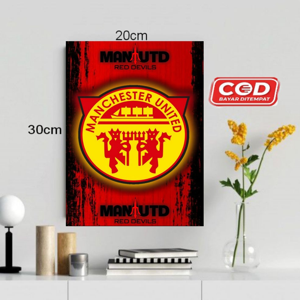 HIASAN DINDING TEMA MANCHESTER UNITED/POSTER KAYU MANCHESTER UNITED/POSTER MANCHESTER UNITED