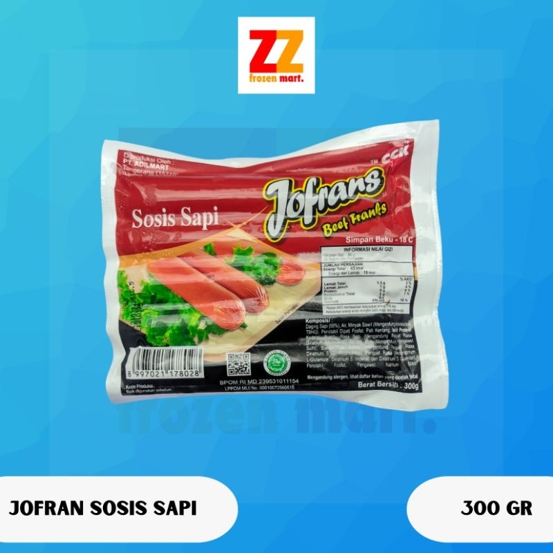 

Jofrans sosis sapi 300 gr isi 10