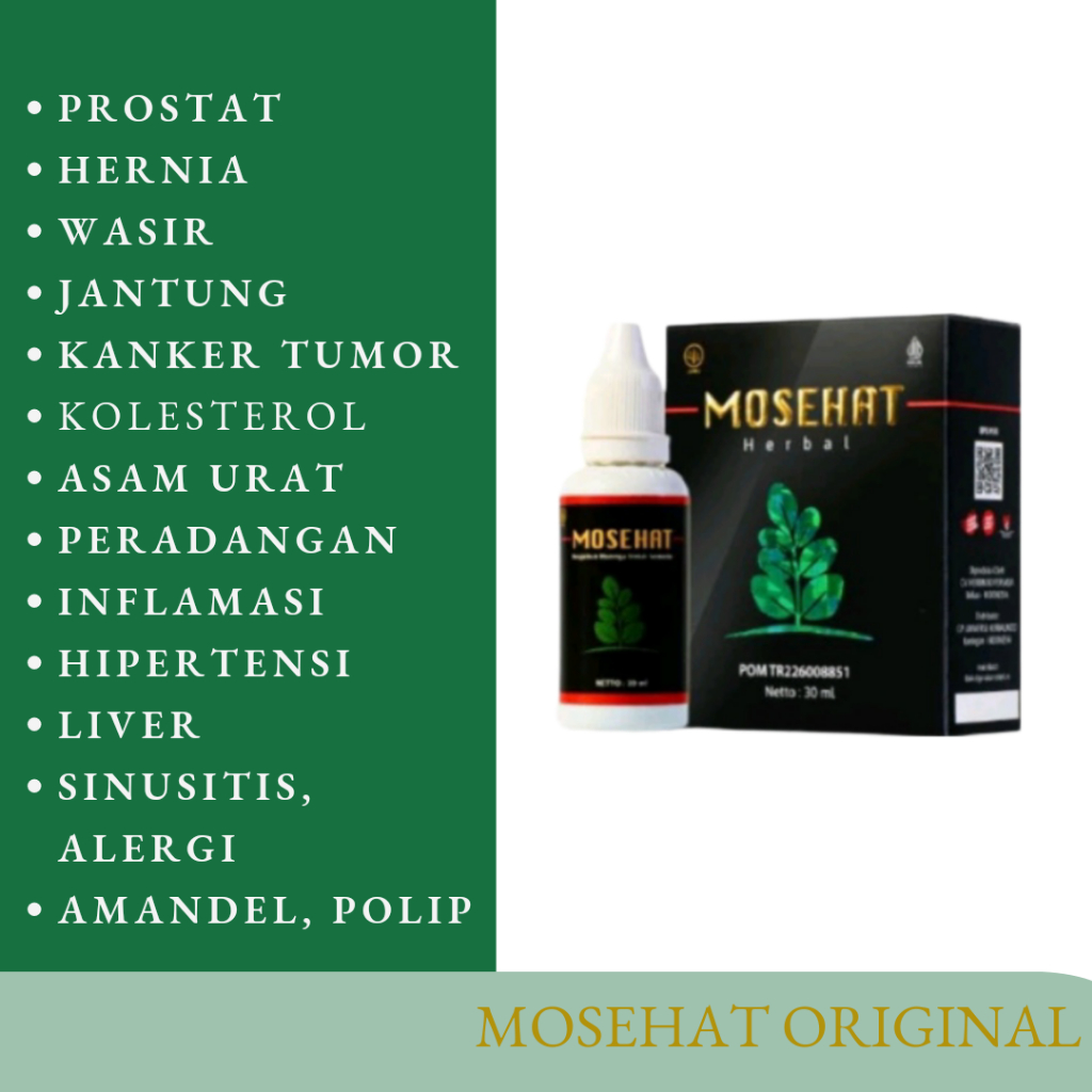 Mosehat Herbal Jantung Pembuluh Darah Stroke Strok Kolesterol Hipertensi Asam urat Tumor