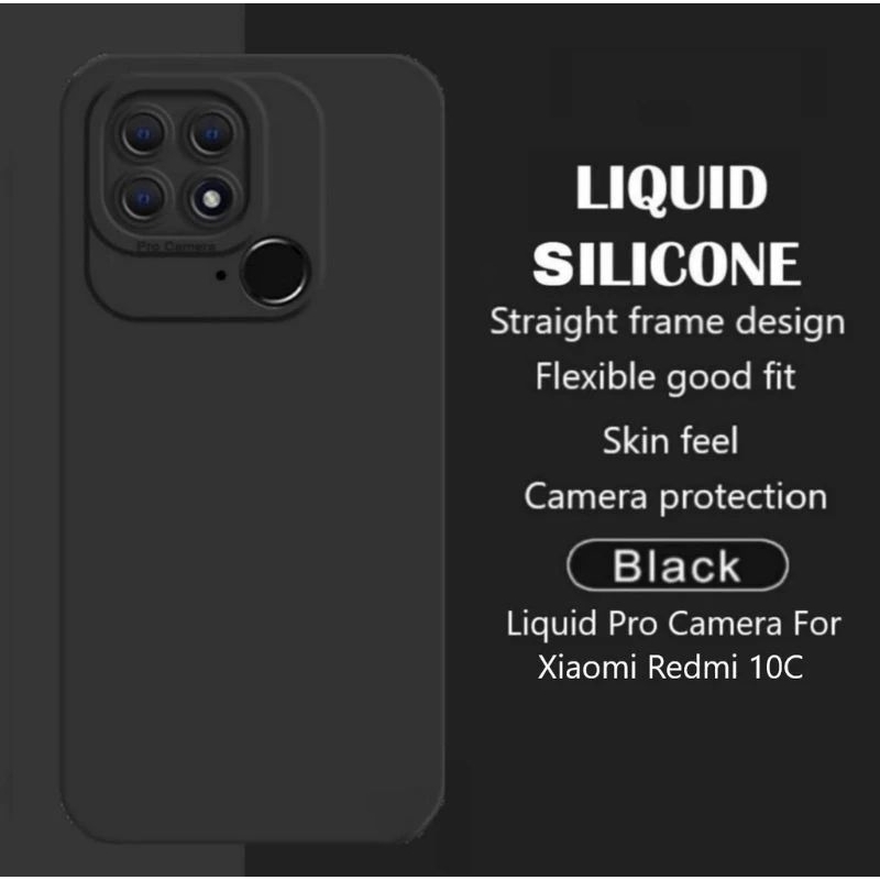 SLICON/CASE FULL BLACK REDMI 10C/ 10A/ 9C TPU CANDY CASE PRO PELINDUNG CAMERA HITAM POLOS