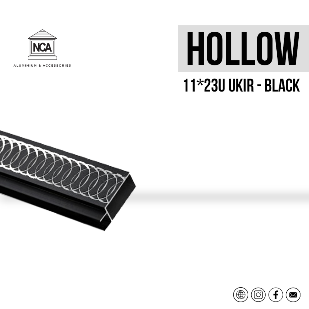 Hollow 11*23U Ukir/Aluminium Profile Ukir/Holo Ukir Ukuran 1 Meter